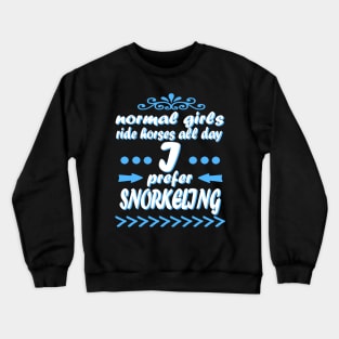 Snorkeling Girl Coral Sea Vacation Diving Crewneck Sweatshirt